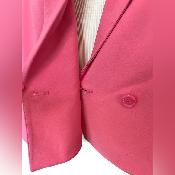 🆕 💖 NWT NEW YORK & COMPANY Cropped Pink Blazer | Women’s Size 14 - Picture 5 of 9